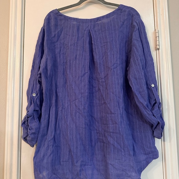 Soft Surroundings Indigo Blouse with Pocket - Picture 6 of 6
